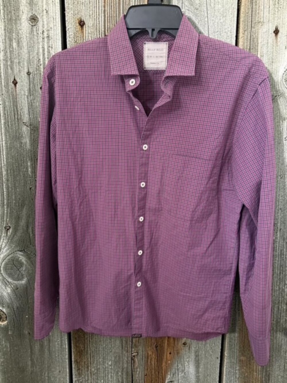 Billy Reid Red Plaid Button uo Long Sleeve Shirt